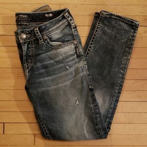 Women's Silver Boyfriend Fluid Denim 26x25
